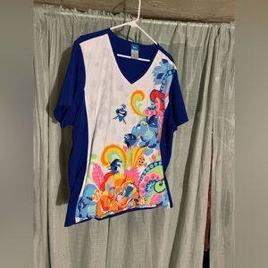 Finding Dory Blue Scrub Top Size 2XL